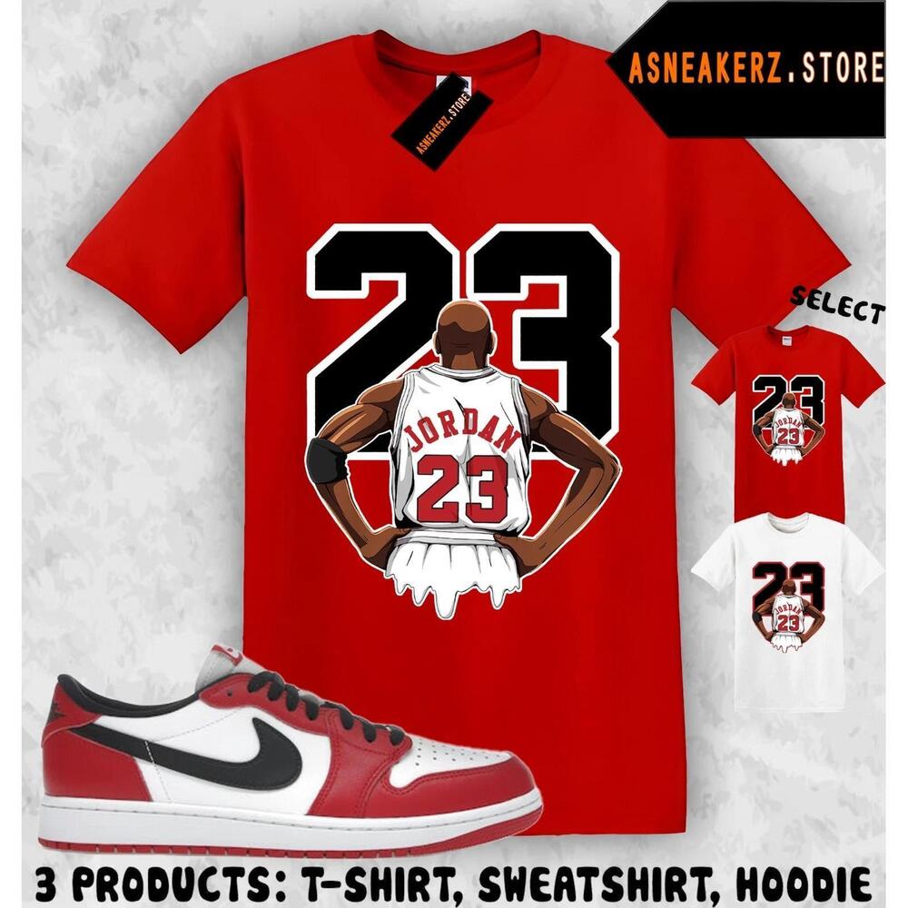 Shirt To Match Aj 1 Low Og Chicago Matching Tee Mj Back 23 T-Shirt